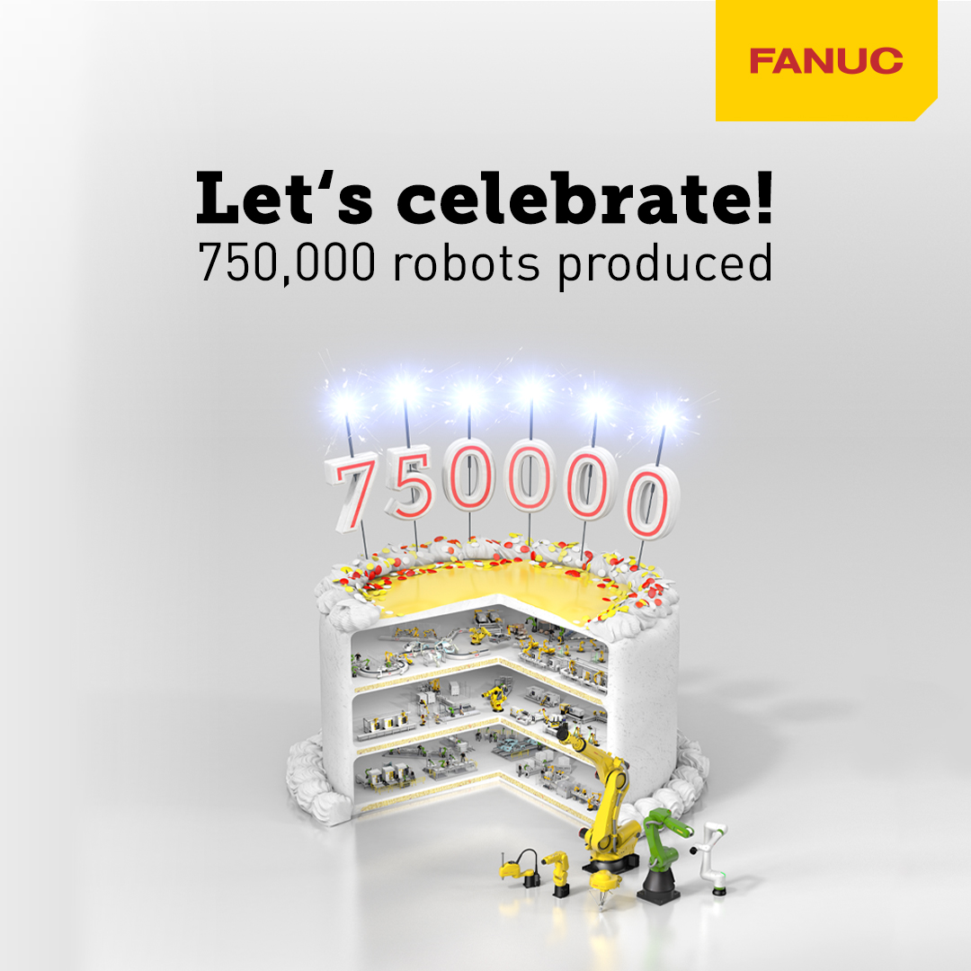 Fanuc produces its 750,000th robot