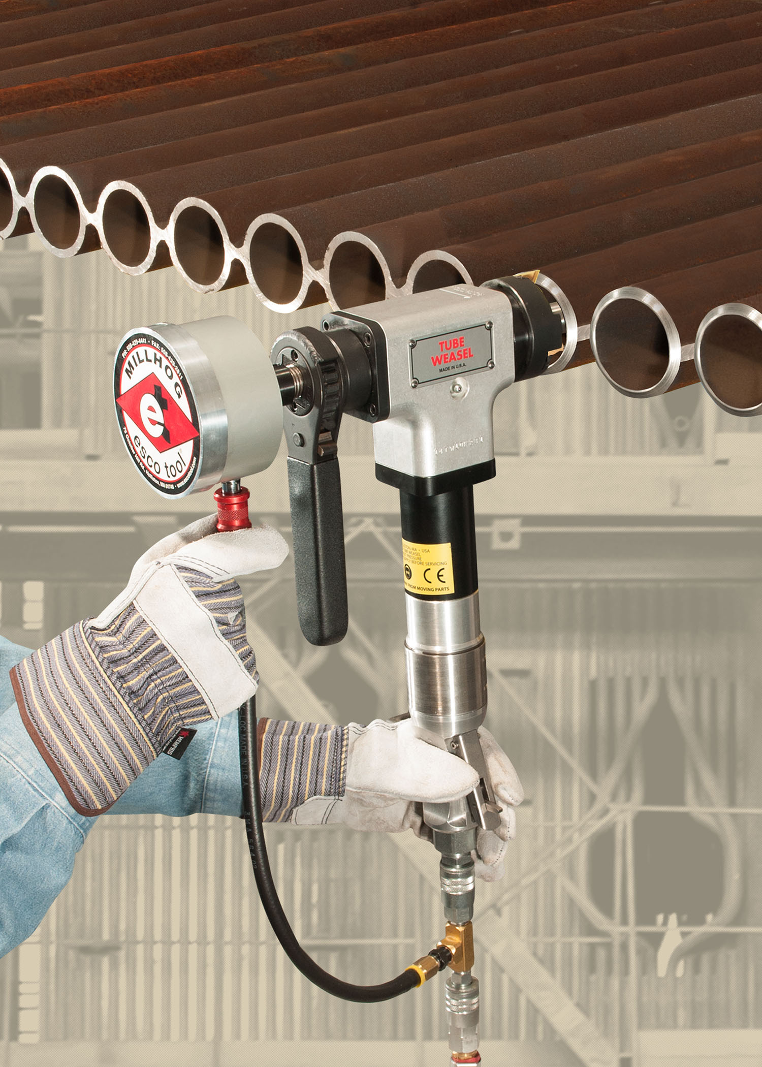 MILLHOG Tube Weasel Air-Clamp Beveling Tool