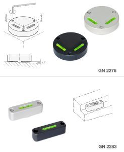 Cross Spirit Levels GN 2276 and Screw-on Spirit Levels GN 2283