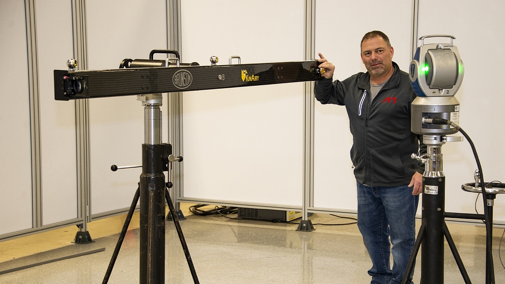 Fig 1 Faro Laser tracker being certified