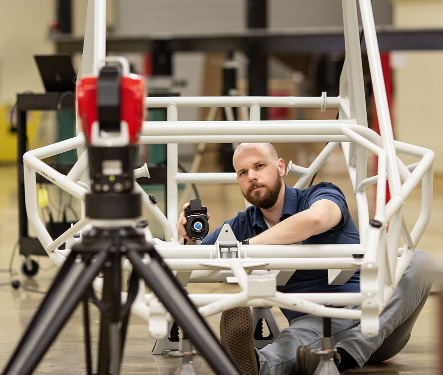 Fig. 1 API RADIAN Laser Tracker in action