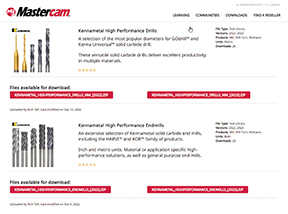 Kennametal Tool Library for Mastercam