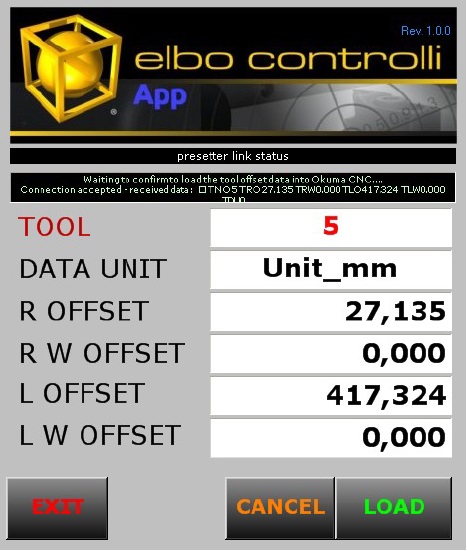 Elbo Controlli Tool Presetter App
