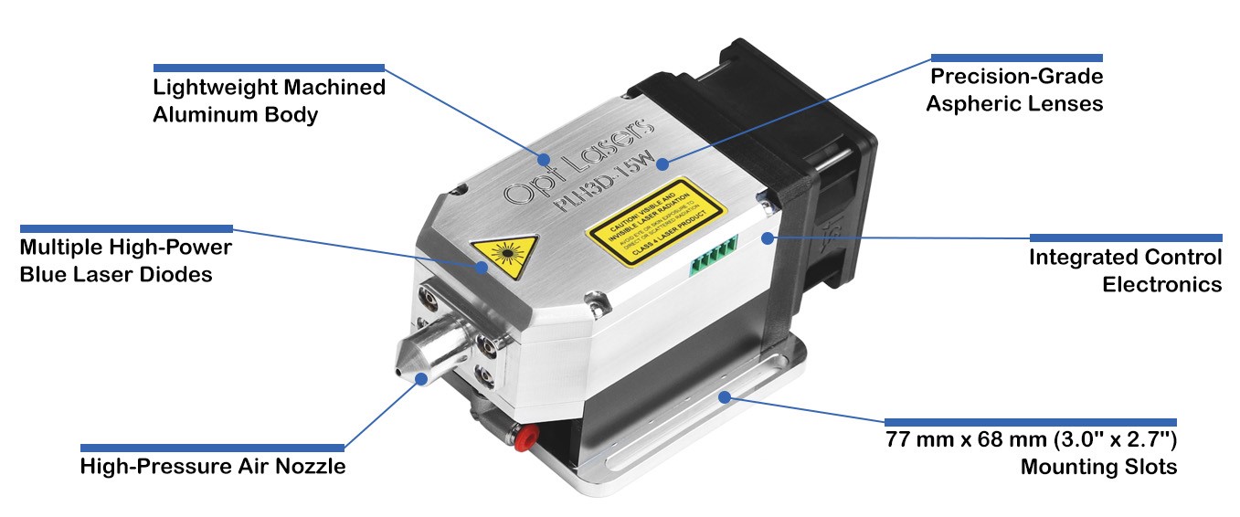 PLH3D-15W – World’s First Real 15 W Laser Head for Laser Engraving & Laser Cutting Applications image