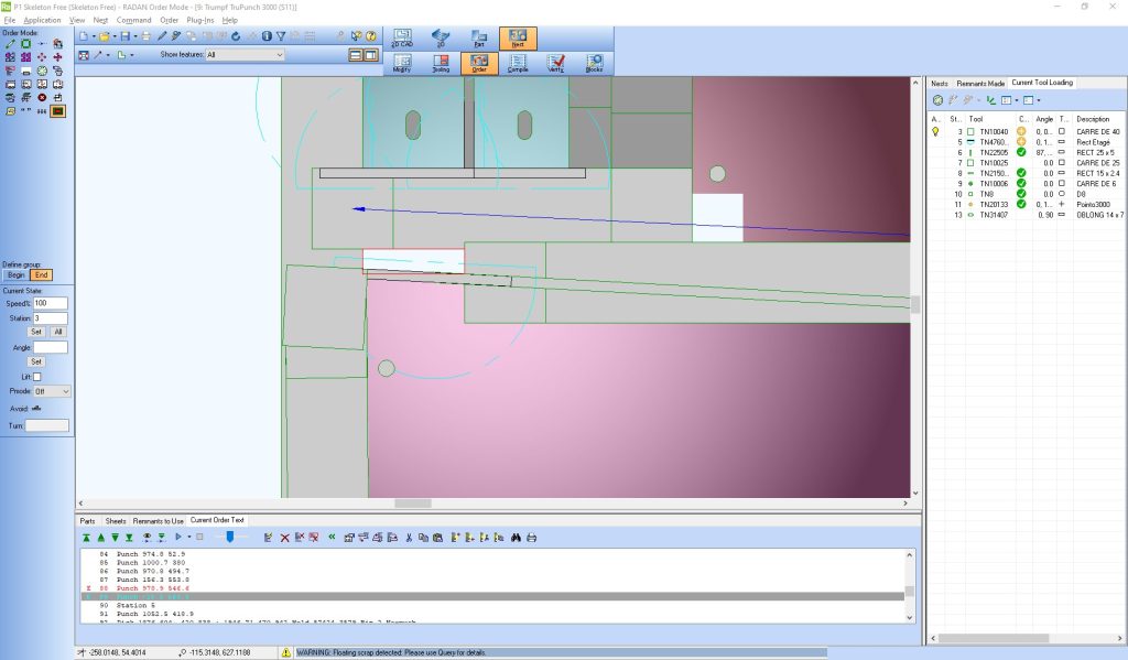 RADAN 2020.1 Floating Scrap