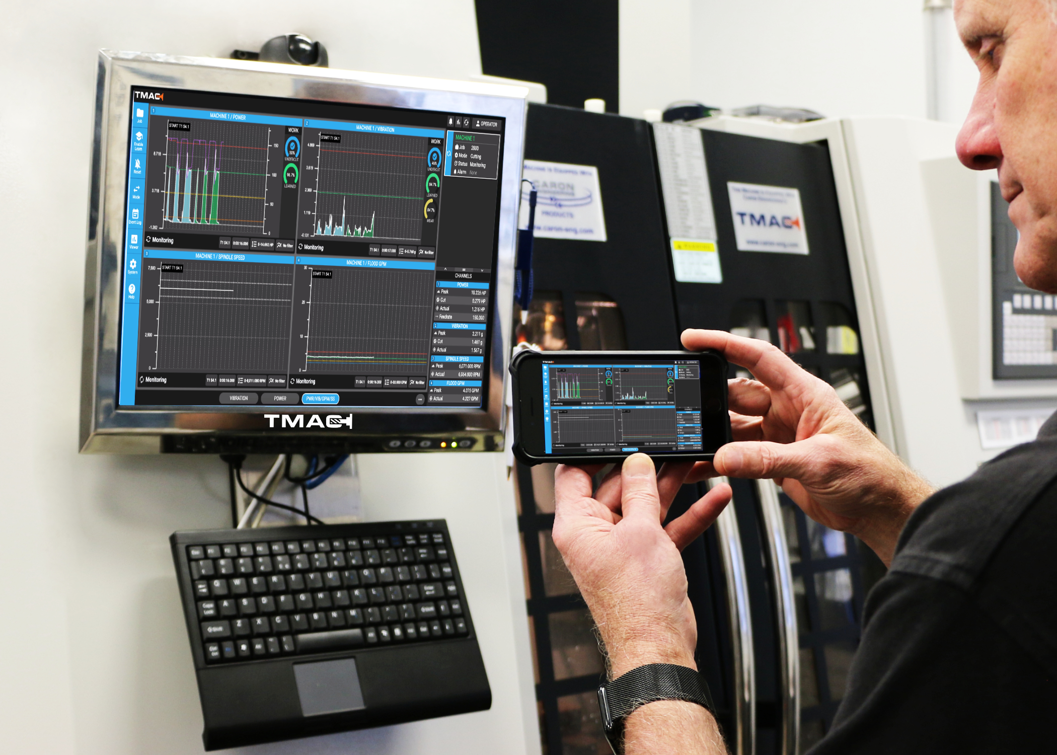 TMAC 3.0 Machine Phone Display Caron Engineering