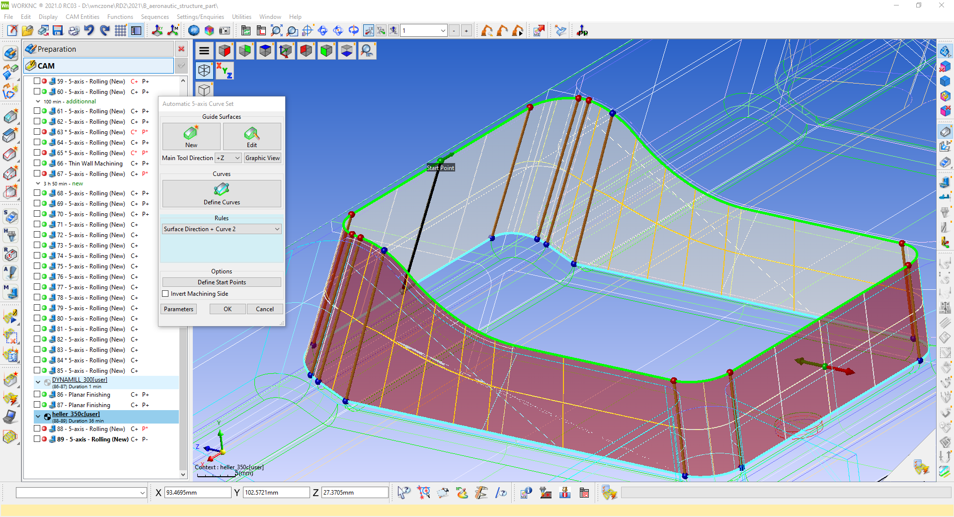 Enhanced Parallel Finishing toolpath in WORKNC 2021